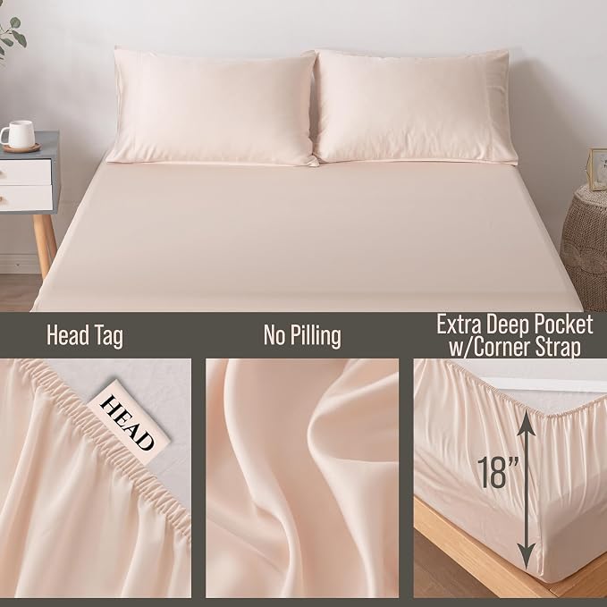 Bella Coterie Luxury Bamboo Viscose California King Size Fitted Sheet Only | - Image 3