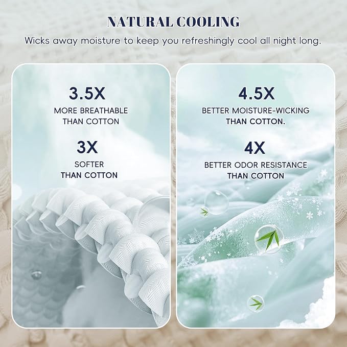 PHF Cooling Waffle Blanket Twin Size, Lightweight 60% Rayon from Bamboo & 40% - Image 3