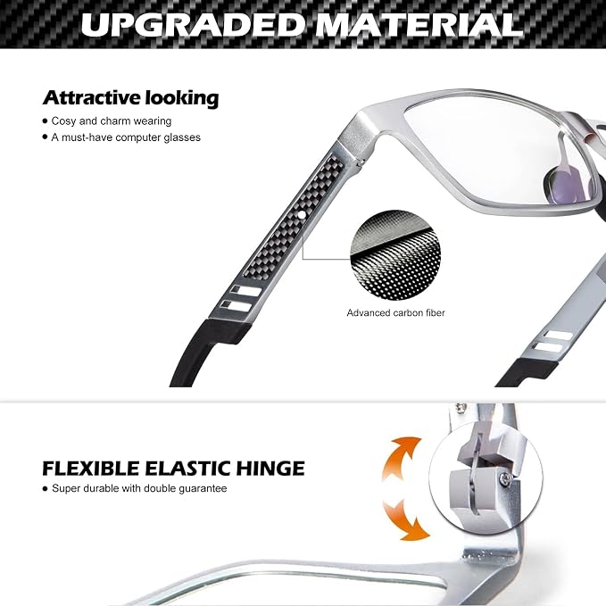 ANYLUV Blue Light Blocking Glasses Men Computer Gaming Glasses Lightweight - Image 3