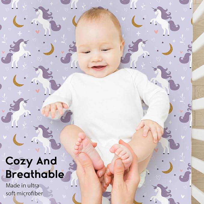 Yoofoss Baby Crib Sheets for Boys Girls, Fitted Crib Sheet 2 Pack for Standard - Image 4