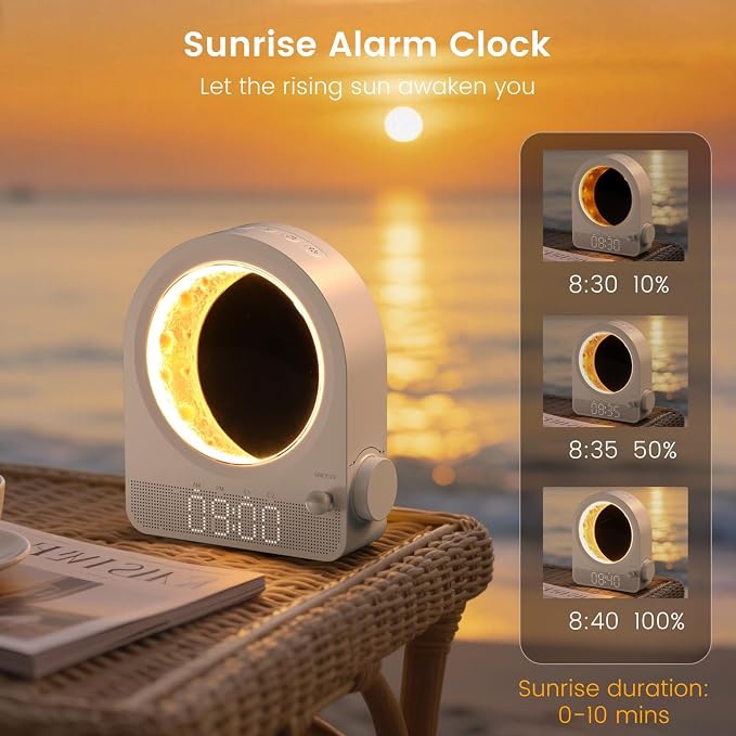 Sunrise Alarm Clock, Dual Alarms, 30/60/90min Timer, Easy Snooze - Image 3