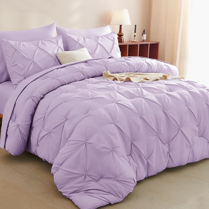 CozyLux Full Size Comforter Sets Lavender, 7 Pieces Bed in A Bag Light Purple by CozyLux