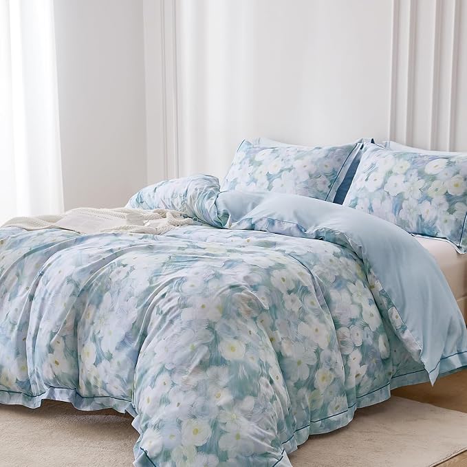 OAITE Duvet Cover Set Twin Size Oil Painting Pattern Ultra Soft 100% Cotton - Image 2
