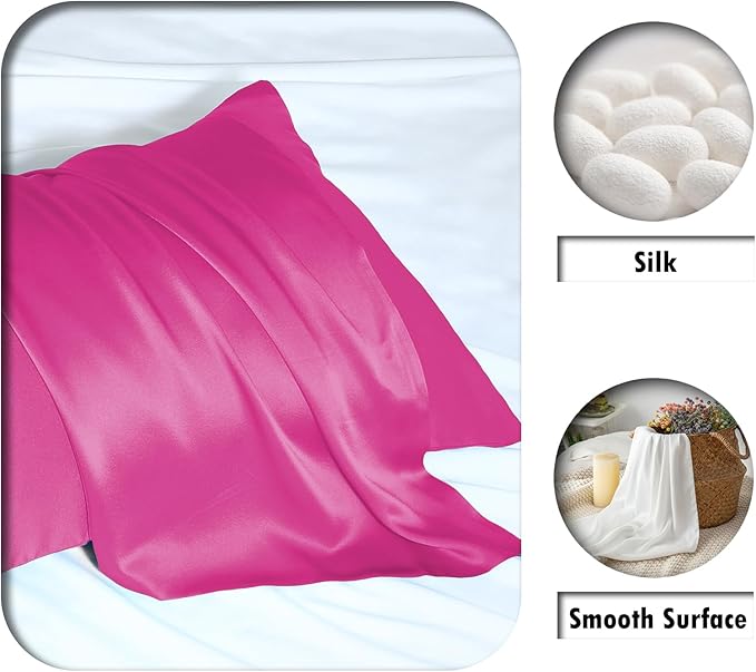 Silk Pillow Cases 2 Pack Soft Breathable and Sliky King Size Pillow Cases Set - Image 2