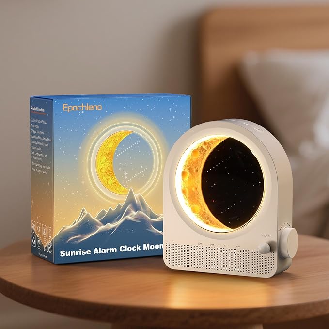 Sunrise Alarm Clock, Dual Alarms, 30/60/90min Timer, Easy Snooze by Epochleno