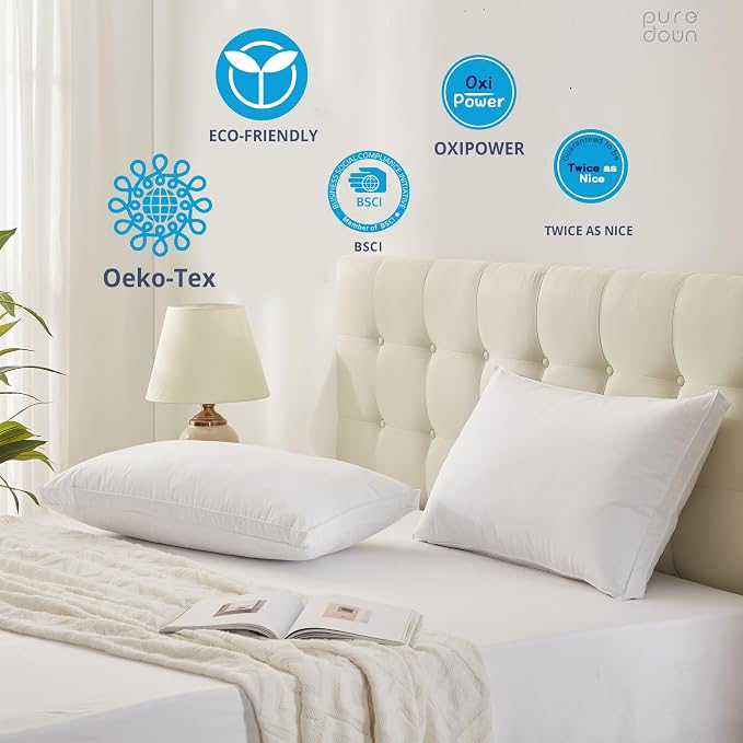 puredown Goose Down Feather Pillows - Image 5
