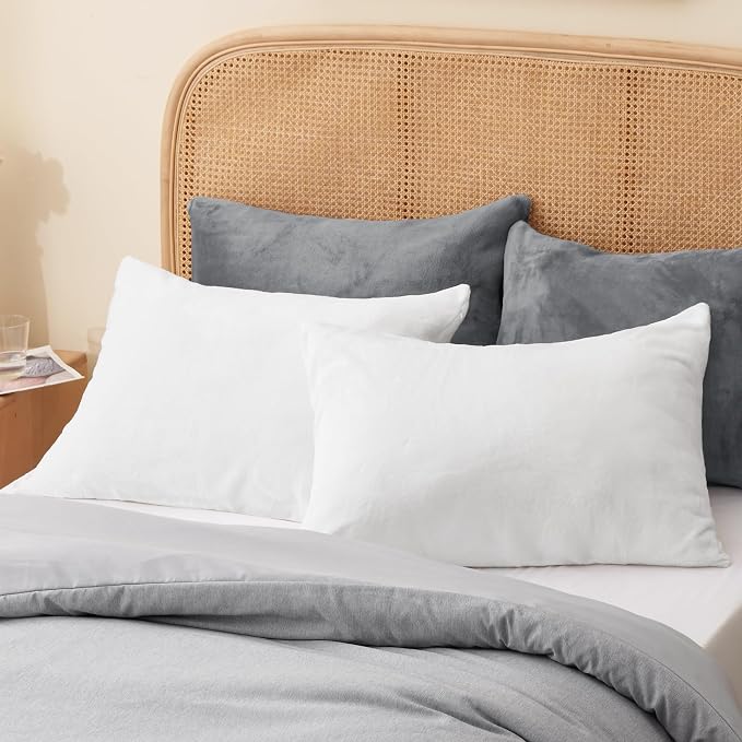 BEDELITE Flannel Pillow Cases Queen Size Set of 2, Super Soft Fleece Pillowcases - Image 8