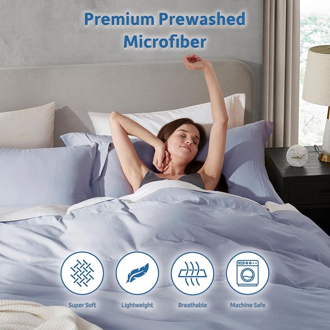Nestl Ice Blue California King Duvet Cover Sets - Image 6