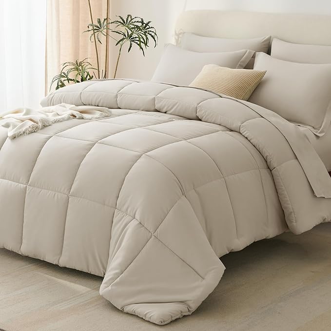 CozyLux Queen Comforter Set Oatmeal by CozyLux