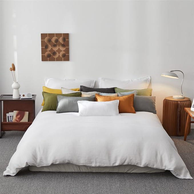 Simple&Opulence 100% Linen Lumbar Pillow Cover 12 x 20 Inches Set of 2 - Image 8