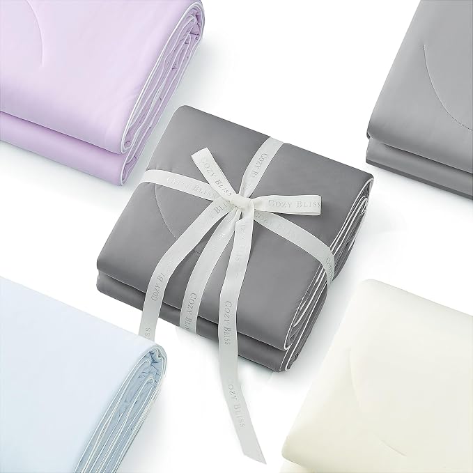 Cozy Bliss Cooling Comforter Twin Size, Reversible Lightweight Cooling Blankets - Image 7