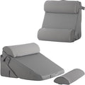 Bedluxe Adjustable 4pcs Bed Wedge Pillow Set, Memory Foam Wedge Pillows Post by Bedluxe