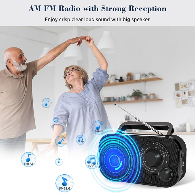 DreamSky AM FM Portable Radio Plug in Wall or Battery Operated - Image 2