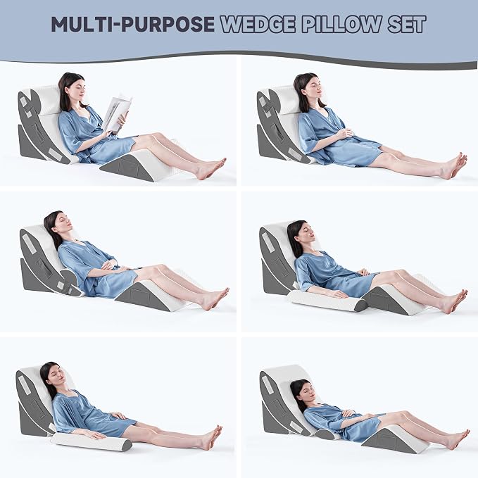 Yojoker 4PCS Orthopedic Bed Wedge Pillow Set - Image 2