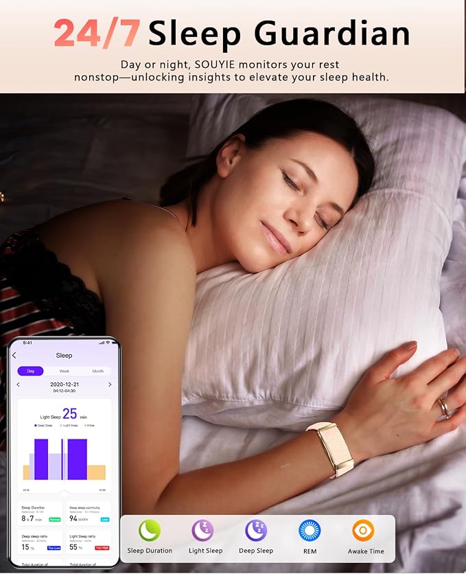 Smart Bracelet for Women, Wearable Health Activity Fitness Trackers, 24H Sleep - Image 4