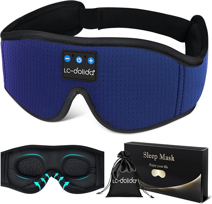LC-dolida Sleep Headphones, Sleep Mask Bluetooth Wireless Music Eye Mask - Image 9
