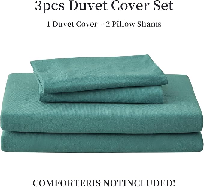 PURE ERA Jersey Knit Duvet Cover Set 100% T-Shirt Cotton Super Soft Comfy 3pc - Image 6