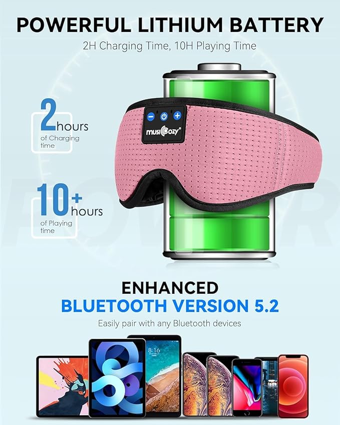 MUSICOZY Sleep Headphones, Wireless Music Earbuds Earphones - Image 4