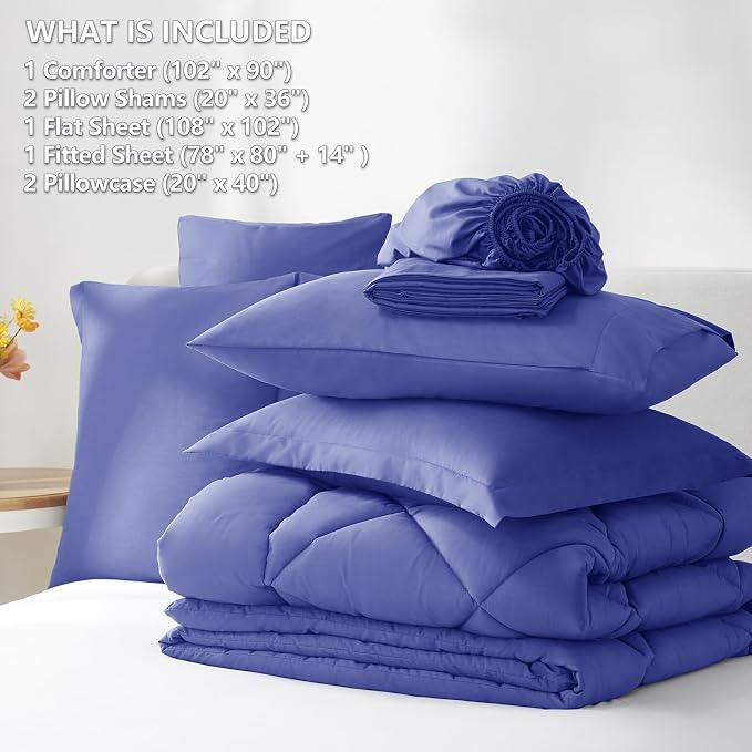 CozyLux King Size Comforter Set Very Peri - Image 6