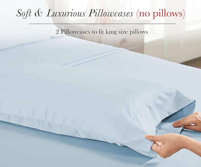 California Design Den Pillow Cases King Size Set of 2-100% Egyptian Cotton - Image 4