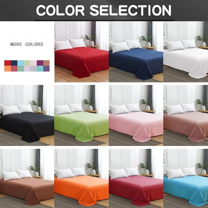 Microfiber Queen Bedding Flat Sheet, Ultra Soft and Wrinkle, Stain Resistant - Image 4