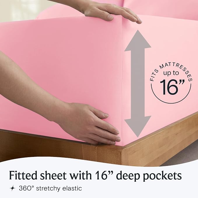 LuxClub 3 PC Twin XL Sheet Set, Deep Pockets Wrinkle Free Cooling Bed Sheets - Image 6