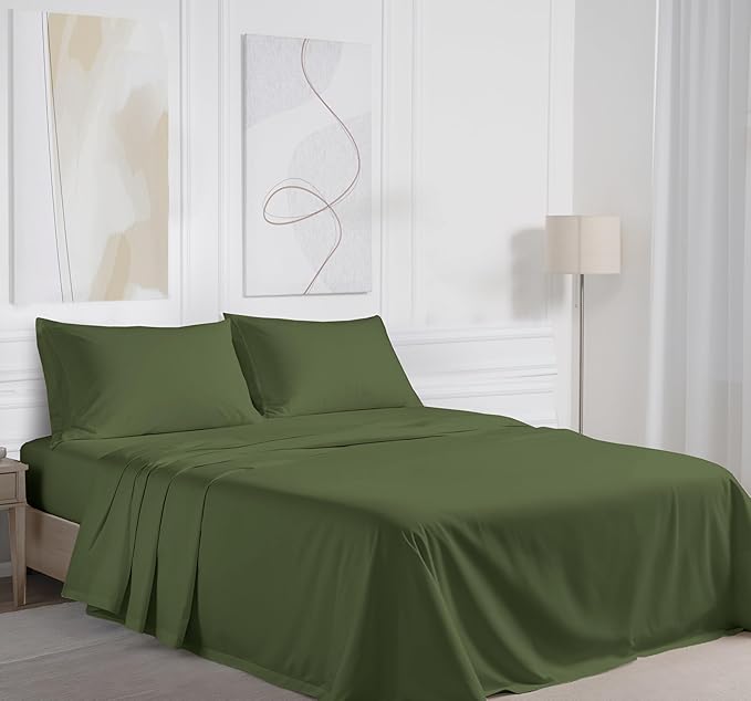 RUVANTI 100% Cotton Sheets – California King Percale Bedding, Cooling & - Image 2