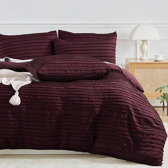NEXHOME PRO Duvet Cover Queen, 3 Pieces Boho Tufted Duvet Cover Set, Soft and by NEXHOMEPRO