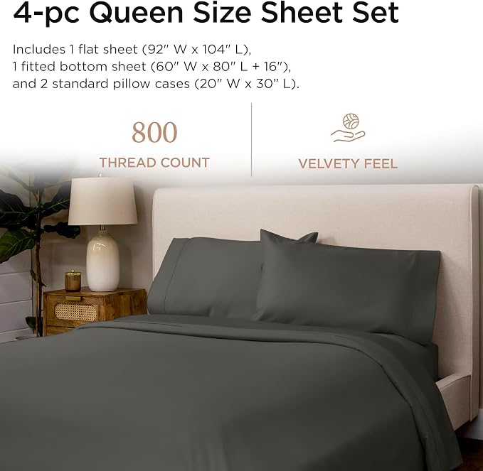 Threadmill Luxury 800 Thread Count Queen 100% Cotton Sheets - Image 2