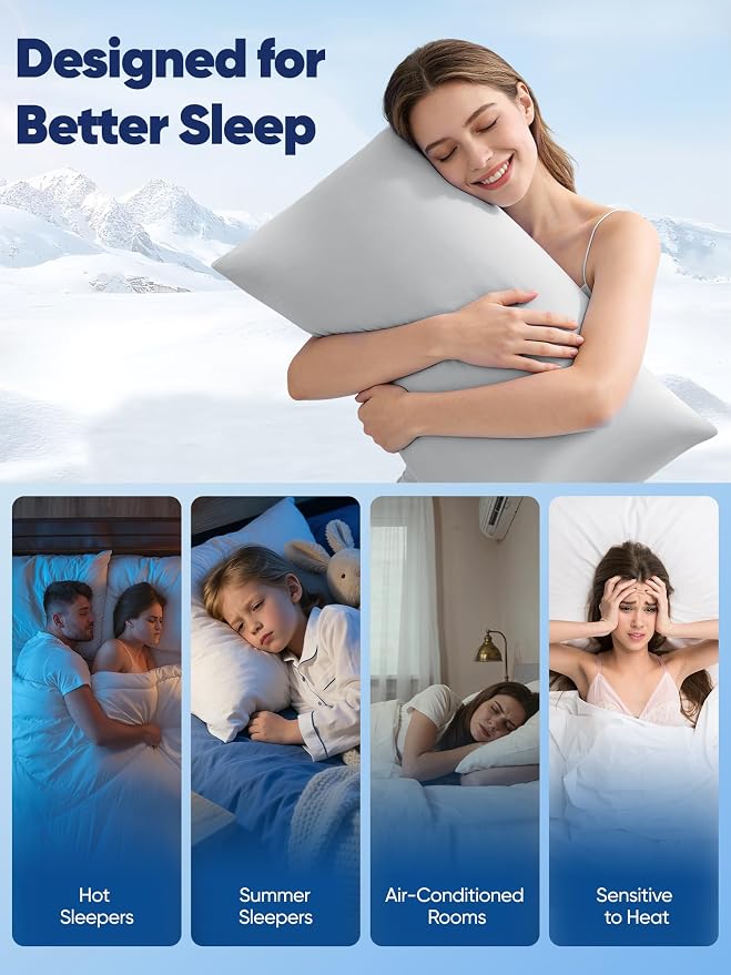 Avolare Cooling Pillow Cases King Size Set of 2, Arc-Chill 3.0 Cooling - Image 5