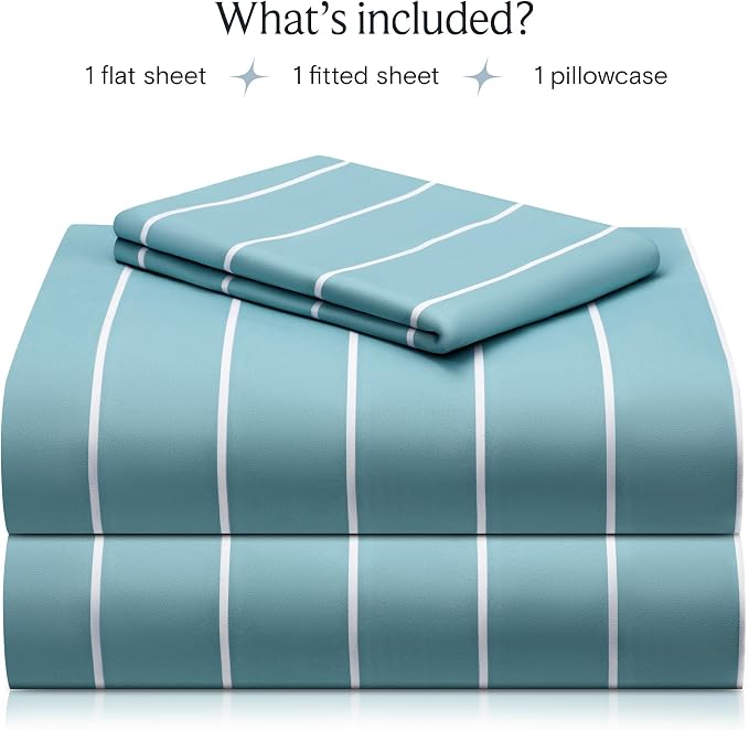 LuxClub Striped Sheets, Deep Pockets 18" Eco Friendly Wrinkle Free-Kids-Fitted - Image 2