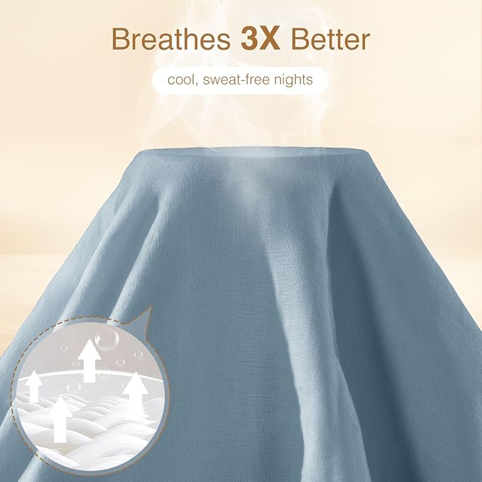 SONORO KATE 100% French Linen Duvet Cover Queen Size, Soft Breathable - Image 3