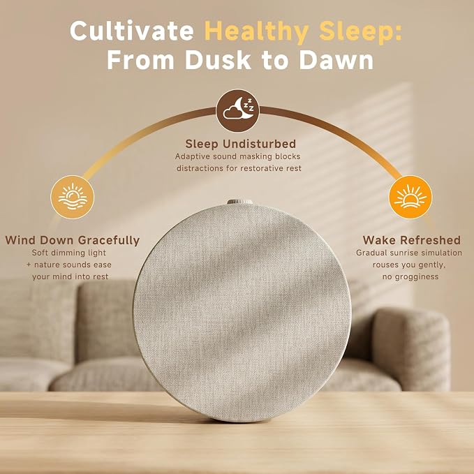 Geuuap Sunrise Alarm Clock White Noise Machine | Natural Wake-Up Light - Image 7