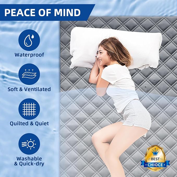 MEELUS Full Mattress Protector, Breathable Waterproof Mattress Pad Cover Fitted - Image 8