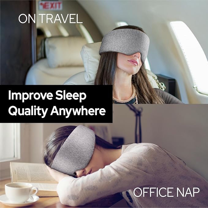 Cotton Sleep Eye Mask for Men Women, 100% Blocking Light Sleeping Mask for Side - Image 4