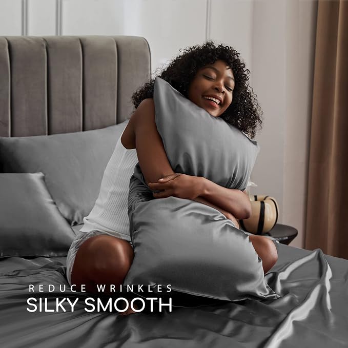 MR&HM Satin Bed Sheets, King Size Sheets Set - Image 3
