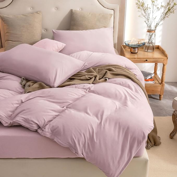 PURE ERA Jersey Knit Duvet Cover Set 100% T-Shirt Cotton Super Soft Comfy 3pc - Image 5