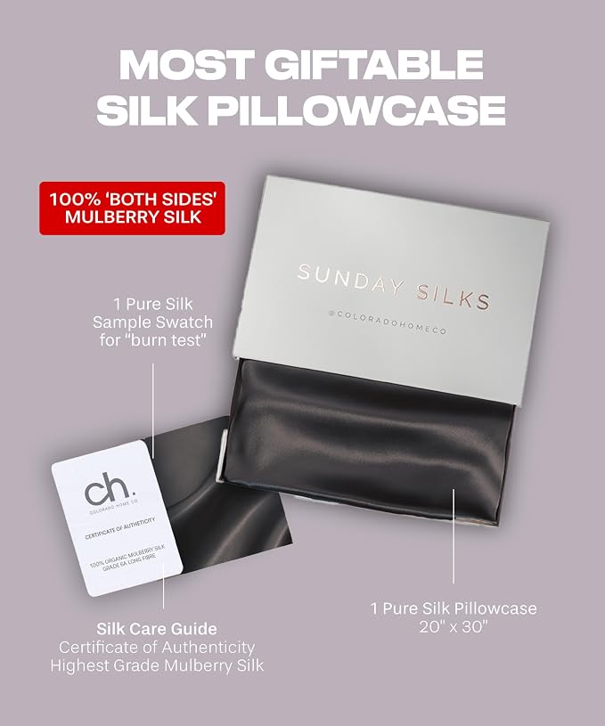 SUNDAYSILKS™ Premium Silk Pillow Cases | 100% Mulberry Silk Pillowcase - Image 6