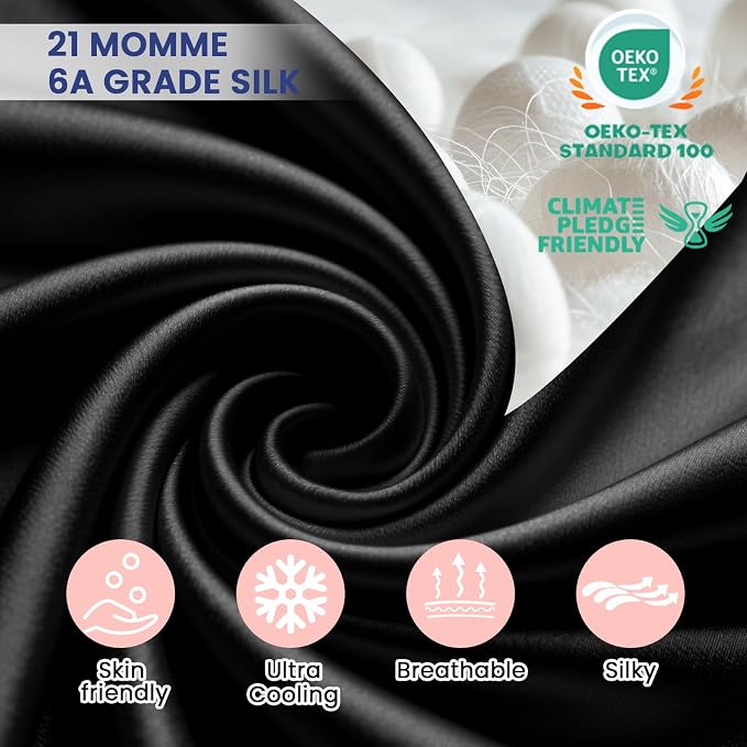 Ravmix Silk Pillow Cases with Zipper, 21momme Mulberry Silk Pillowcase - Image 5