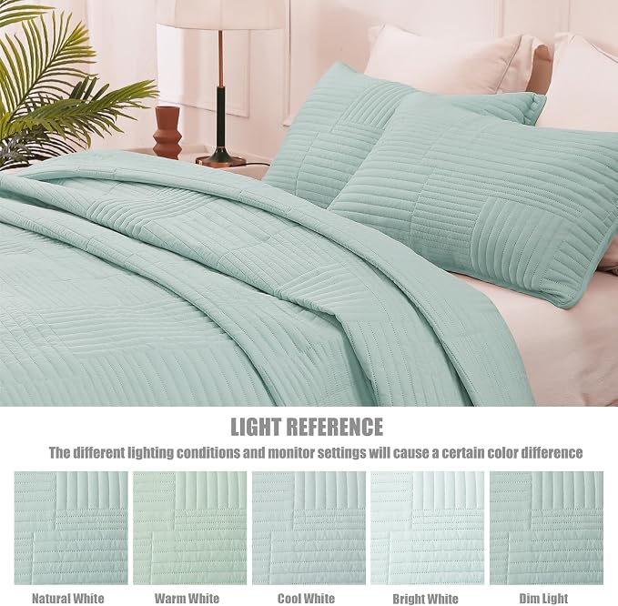 Whale Flotilla Ultra Soft Twin Quilt Bedding Set, Lightweight Microfiber Aqua - Image 5