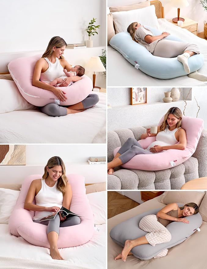 Momcozy Pregnancy Pillows for Sleeping, U Shaped Full Body Maternity Pillow for - Image 6
