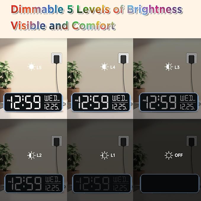 Peakeep Loud Digital Alarm Clock Large Display - Image 4
