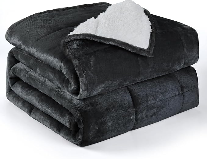 Alomidds Weighted Blanket with Soft Plush Fleece, Throw Blanket with Cozy Warm by Alomidds