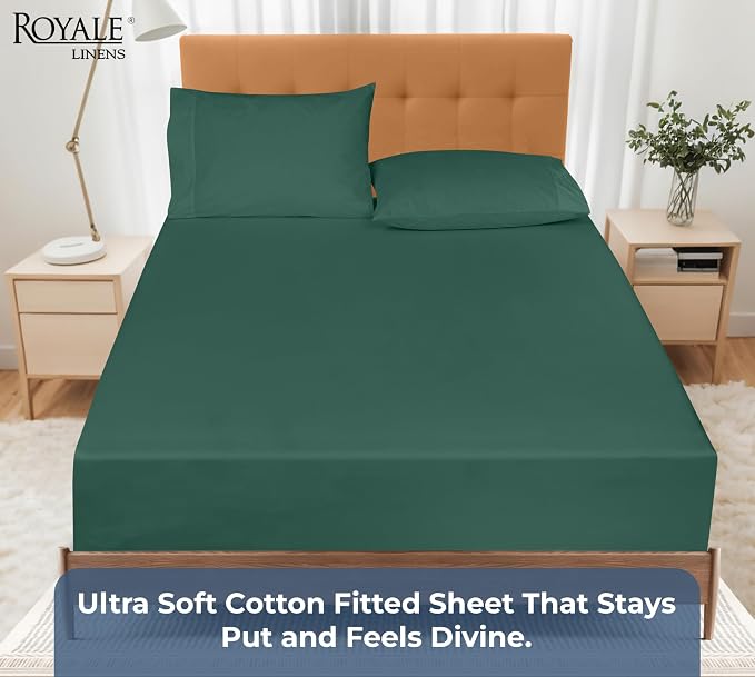 Royale Linens 100% Organic Cotton Fitted Sheet - Image 5
