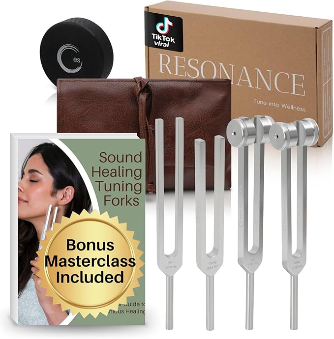 Resonance Tuning Fork for Healing Set – 128Hz, 384Hz for Stress Relief by ensosensory