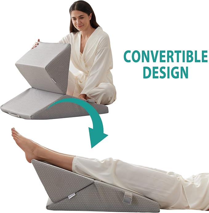 Bedluxe Wedge Pillow for Sleeping, Adjustable 9&12 Inch Foldable Bed Wedge - Image 3