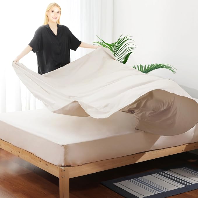 Shunjie.Home Flat Sheet Only Full Size, 400 TC 100% Egyptian Cotton Flat Sheet - Image 7