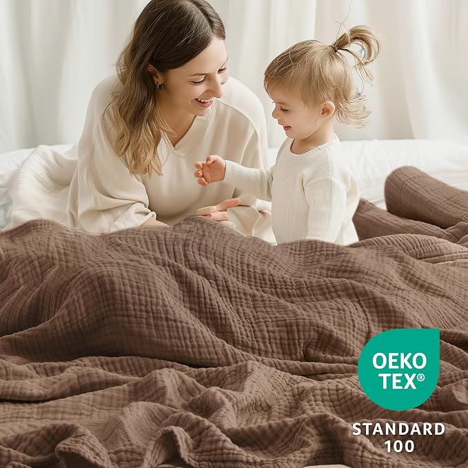 100% Cotton Muslin Blanket 50" x 60", Breathable and Lightweight Cotton Throw - Image 5