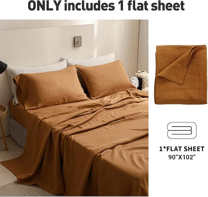 Simple&Opulence French Linen Flat Sheet, 100% Natural Flax Bedding Sheet - Image 5