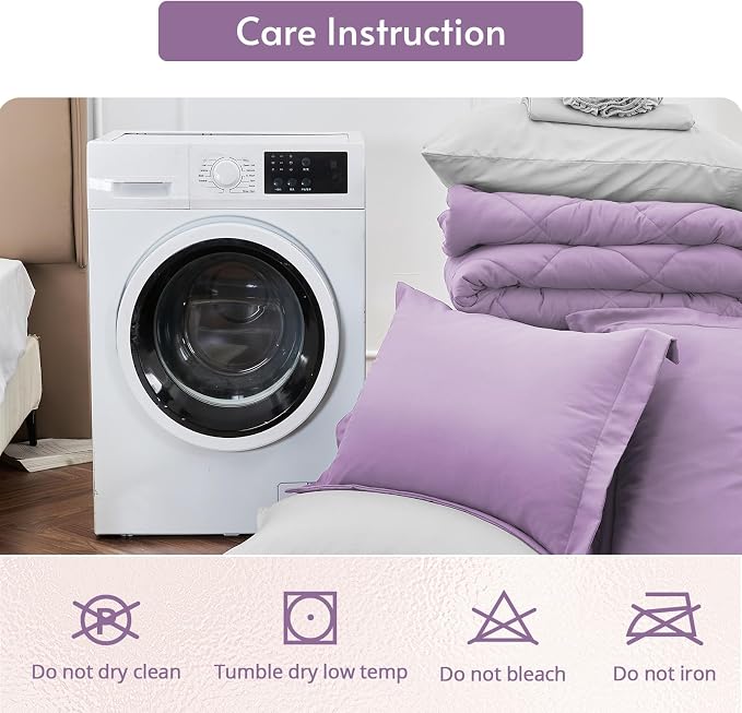 MUXHOMO 5 Pieces Twin Comforter Set, Reversible Bed in a Bag Twin Size - Image 9